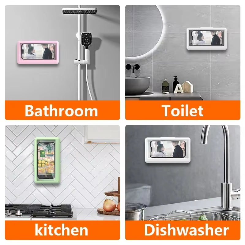 Fixed Waterproof and Anti-Fog Mobile Phone Case for Bathroom Shower Phone Holder Waterproof Can Touched Shower Phone
